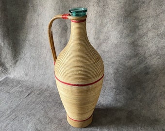 70s Rattan Glass Jar.