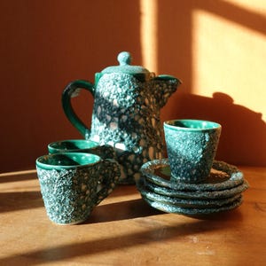 Vintage Fat Lava Vallauris Style Coffee Serving Set - MCM Homeware