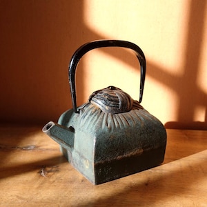Handmade Japanese Cast Iron Teapot: Wabi-Sabi Brutalist Kettle