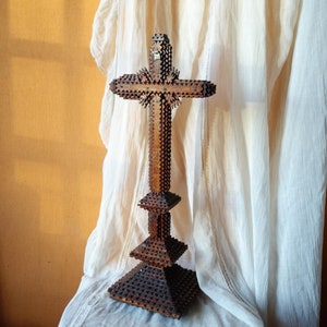 Vintage Wooden Cross Crucifix - Christian Religious Home Decor