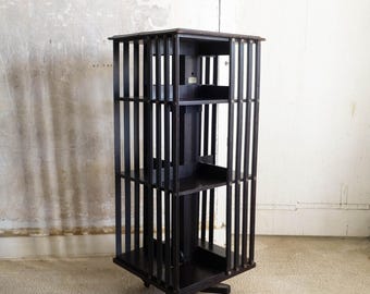 Antique Stamped Mahogany Revolving Bookcase