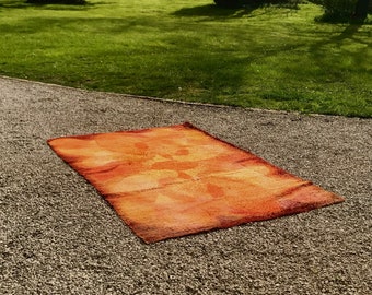 70s DESSO Space Age Abstract Large Rya Wool Rug.