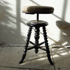 Antique French Napoleon III Style Piano Bobin Wood Stool. - Etsy
