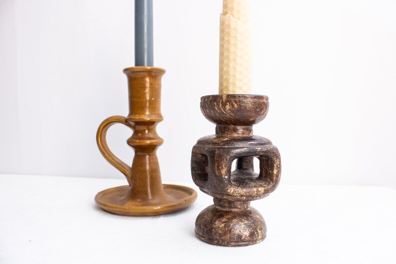 Set of 2 Midcentury Ceramic Candleholder. image 2