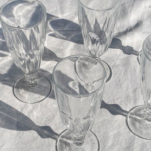 Set of 5 Champagne Crystal Glasses. Midcentury Champagne Coupe Set. French Glassware. image 1