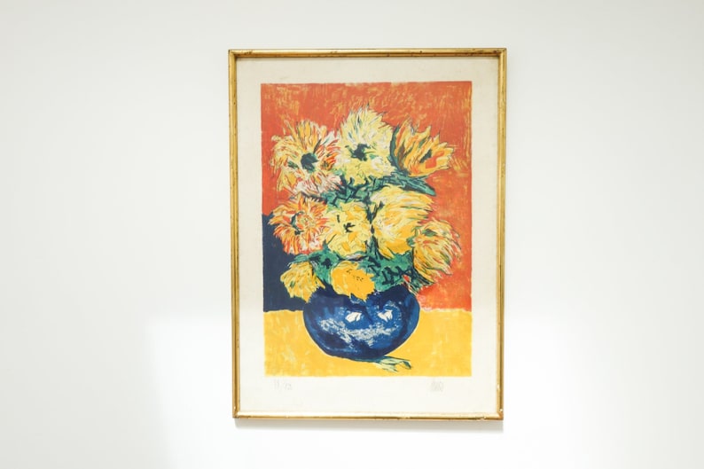 70s Pastel Flower Painting. image 1