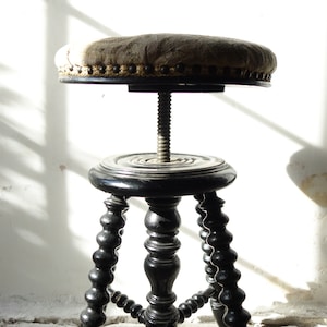 Antique French Napoleon III Style Piano Bobin Wood Stool. - Etsy