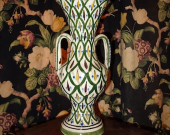 Moroccan Safi Flower Vase- Vintage Ethnic Ceramic Traditional Vase