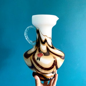 Vintage Italian Opaline Glass Pitcher.