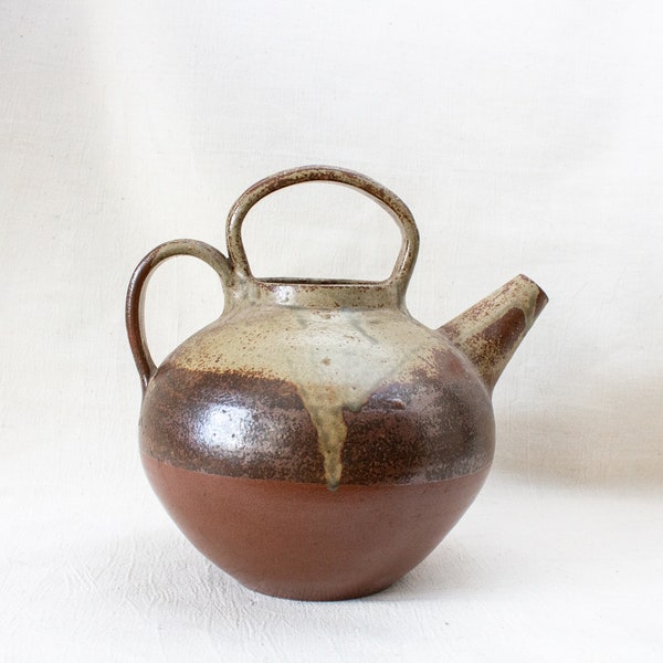 Roman Style Pottery Jug. Mediterranean Water Jar. Midcentury Ceramic Homeware Pitcher. Rustic Authentic 50s Garden Decoration.