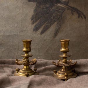 Art Deco Brass Candlestick Holders