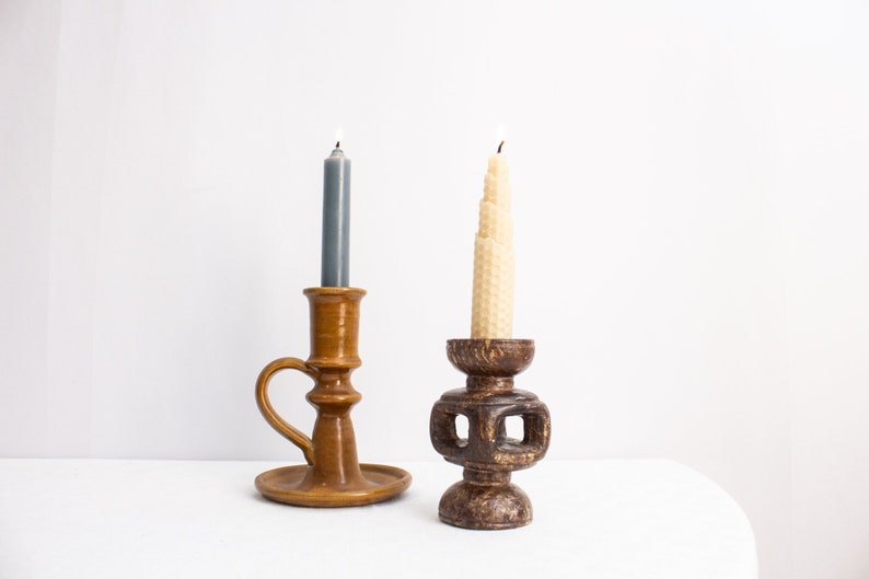 Set of 2 Midcentury Ceramic Candleholder. image 1