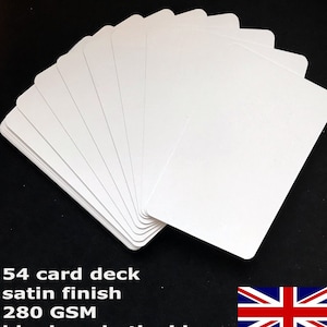 Blank Playing Card Deck (54 cards) - blank on both sides with a satin finish