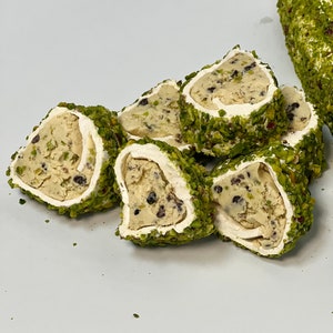 Turkish Delight With Pistachio cream ,and Coated and with honey,Roasted Pistachio Delight