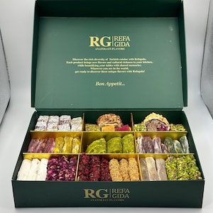 Mixed Turkish Delight, Turkish Delight ,with Pistachio and coated by Refa Food Pistachious Delight, Best ,Turkish Delight 2,5 Lb