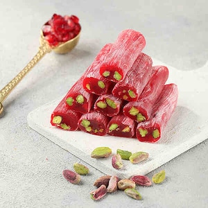 Turkish Delight with Pomegranate and Pistachio Wick, Healthy Snacks by Refa Food