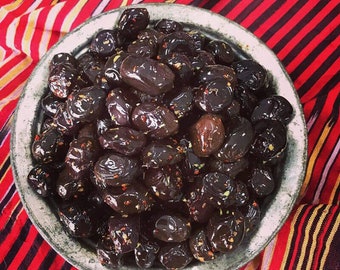 Handmade Famous Gemlik Table  Black Olive XL is  Organic and Natural by Refa Food