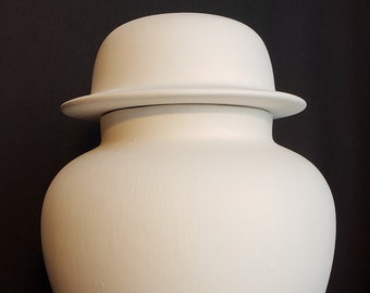 Ceramic Bisque - Large Classic Ginger Jar with round lid or urn