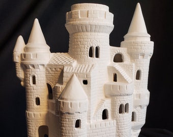 Ceramic Bisque - Medieval castle for shelf or aquarium