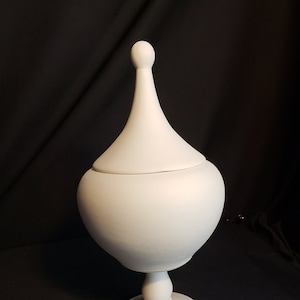 Ceramic Bisque - Ginger jar or urn on pedestal with pointed lid