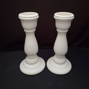 Ceramic Bisque - Classic candlestick holder set of two