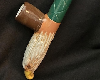 Ceramic Bisque - Native American Eagle peace pipe