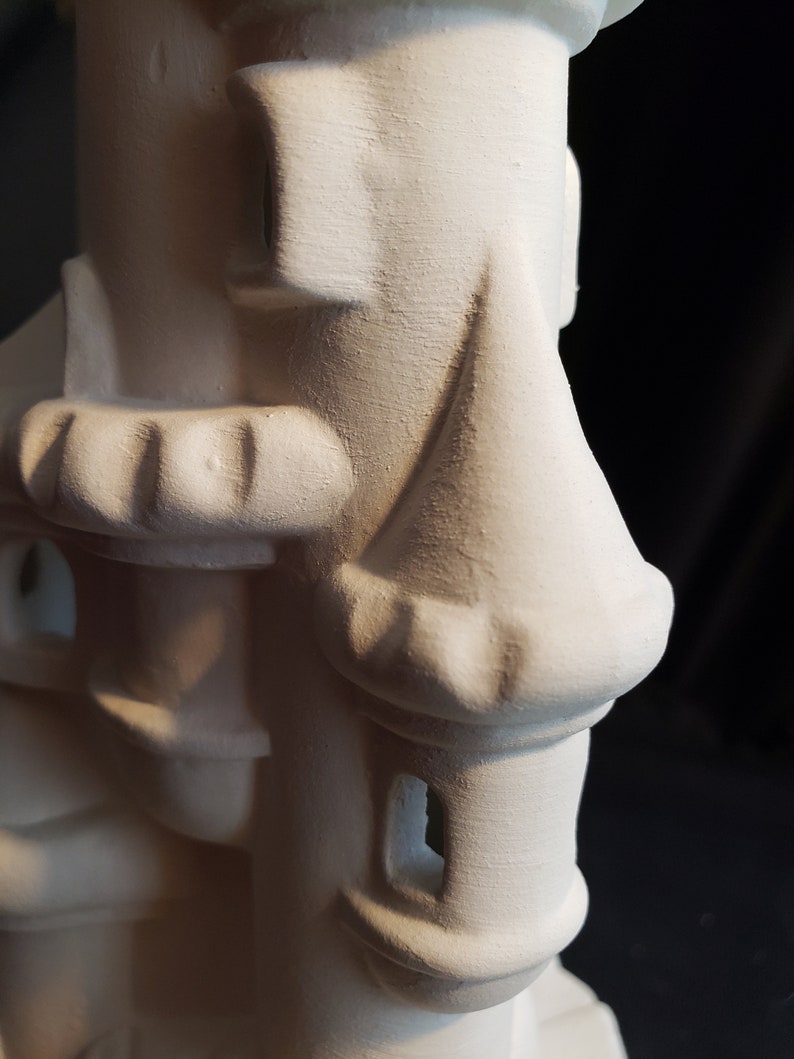 Ceramic Bisque - 9" Tall castle for shelf or aquarium decoration image 8