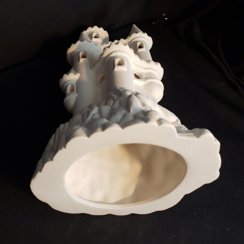 Ceramic Bisque - 9" Tall castle for shelf or aquarium decoration image 10