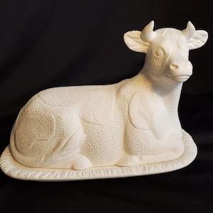 Ceramics Bisque - Cow Butter Dish