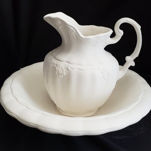 Ceramic Bisque - Small vintage Pitcher and bowl
