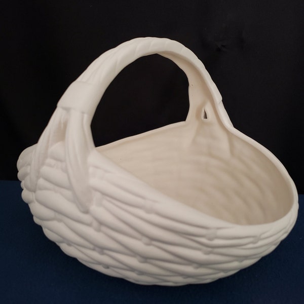 Ceramic Bisque - Small weaved flower basket