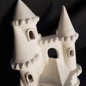Ceramic Bisque - 9" Tall castle for shelf or aquarium decoration image 7