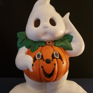 Ceramic bisque - Halloween ghost and pumpkin