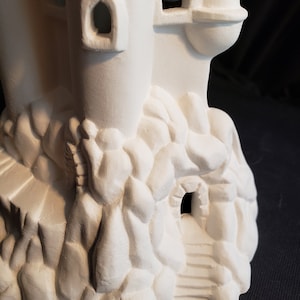 Ceramic Bisque - 9" Tall castle for shelf or aquarium decoration image 3