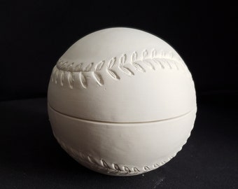 Ceramic Bisque - Baseball box with lid or pet urn