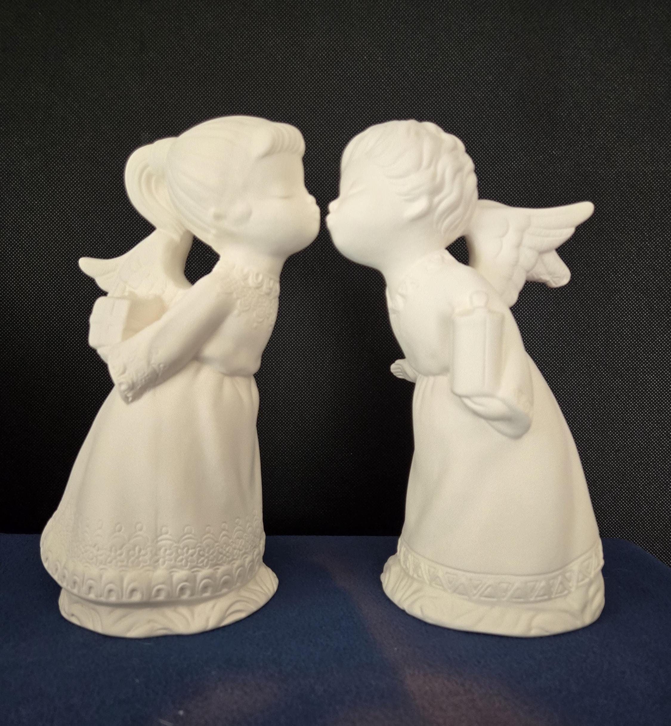 Ceramic Kissing Angels - Etsy