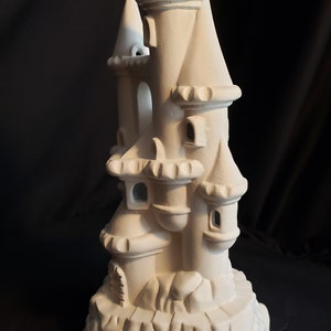 Ceramic Bisque - 9" Tall castle for shelf or aquarium decoration image 6