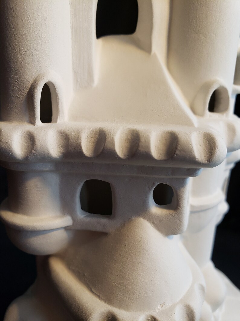 Ceramic Bisque - 9" Tall castle for shelf or aquarium decoration image 5