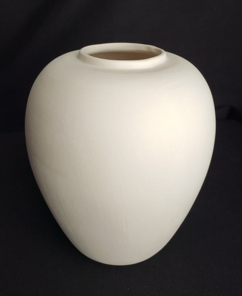 Ceramic Bisque Classic vintage small vase image 1
