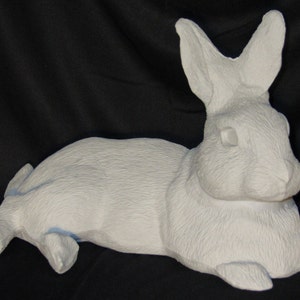Vintage 1980s Sleeping / Laying Brass Bunny Rabbit Decorative Statue /  Figurine 