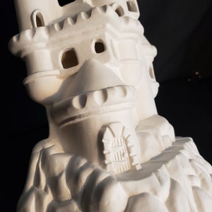 Ceramic Bisque - 9" Tall castle for shelf or aquarium decoration image 9