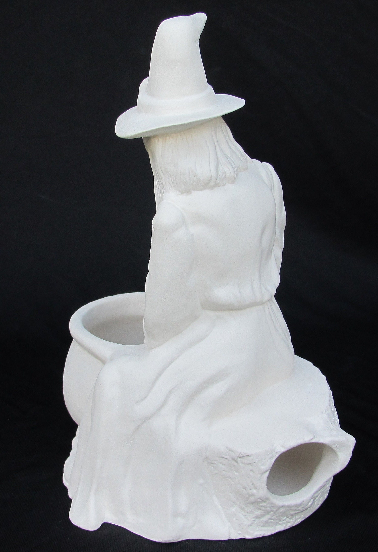 Ceramic Bisque Witch Stirring Cauldron Etsy