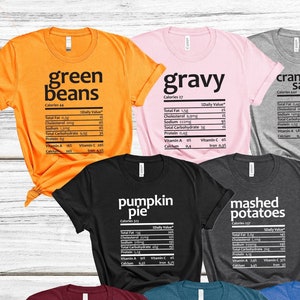 Nutrition Thanksgiving Food Shirts, Funny Thanksgiving Tshirts Sweater, Holiday Family Group Shirts, Thanksgiving Cookies Shirt Boys Pajamas