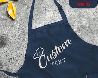 Custom Embroidered Apron, Kitchen Embroidered Apron,Personalized Embroidered Apron for Women,Custom Text Embroidery Apron,Custom Embroidered
