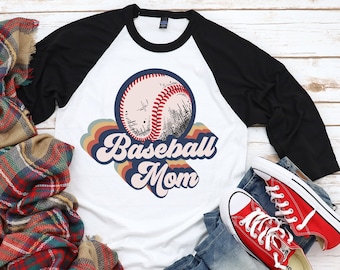 Baseball Mom Retro Raglan Tee, Retro Mom Life Tshirt, Baseball Mom Tee Shirt, Love Baseball Tshirt,Womens Sports Shirt,Baseball Spirit Shirt