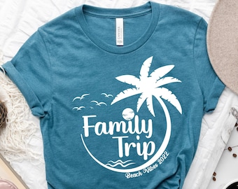 Custom Family Trip Tee Shirt, Matching Friends Vacation Shirt, Family Beach Shirts, Palm Tree Shirts, 2026 Summer Vacation Shirts for Family