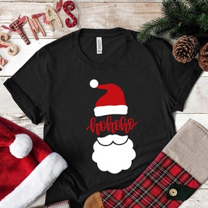 Santa Ho Ho Ho Tee Shirt, Santa Shirt, Matching Christmas Shirts, Merry Christmas Tee Shirt Longsleeve, Christmas Gift Shirt, Holiday Shirt