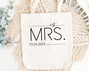 Bride Tote Bags, Mrs. Tote Bag, Personalized Bride Bag, Wedding Gift, Bridal Shower Gift, Gift For Bride, Bridal Gift, Honeymoon Gift