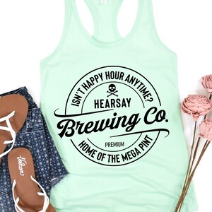 Johnny Depp Hearsay Brewing Company Tanks, Home of the Megapint, Isn&#39;t Happy Hour Anytime, Justice for Johnny, Funny Johnny Depp Tank Tops