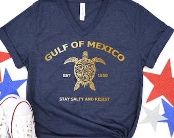Gulf of Mexico Shirt, Gulf of Mexico Stay Salty Resistance Shirt, Resist Shirt, Anti Trump Shirt, Democrat Shirt, Democrat Gift Tee Shirt